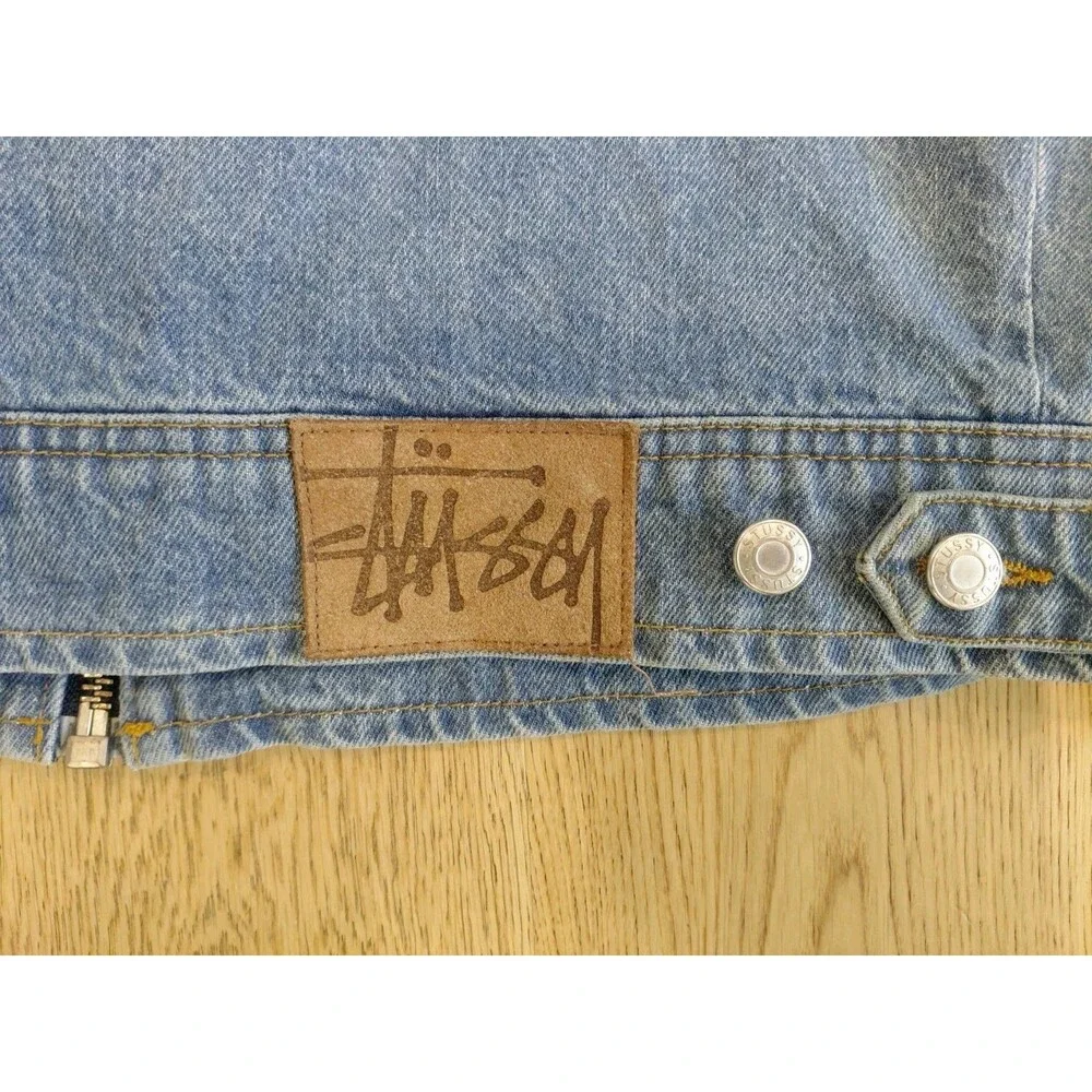 Stussy HO23 Zip Work Jacket Denim Blue Large